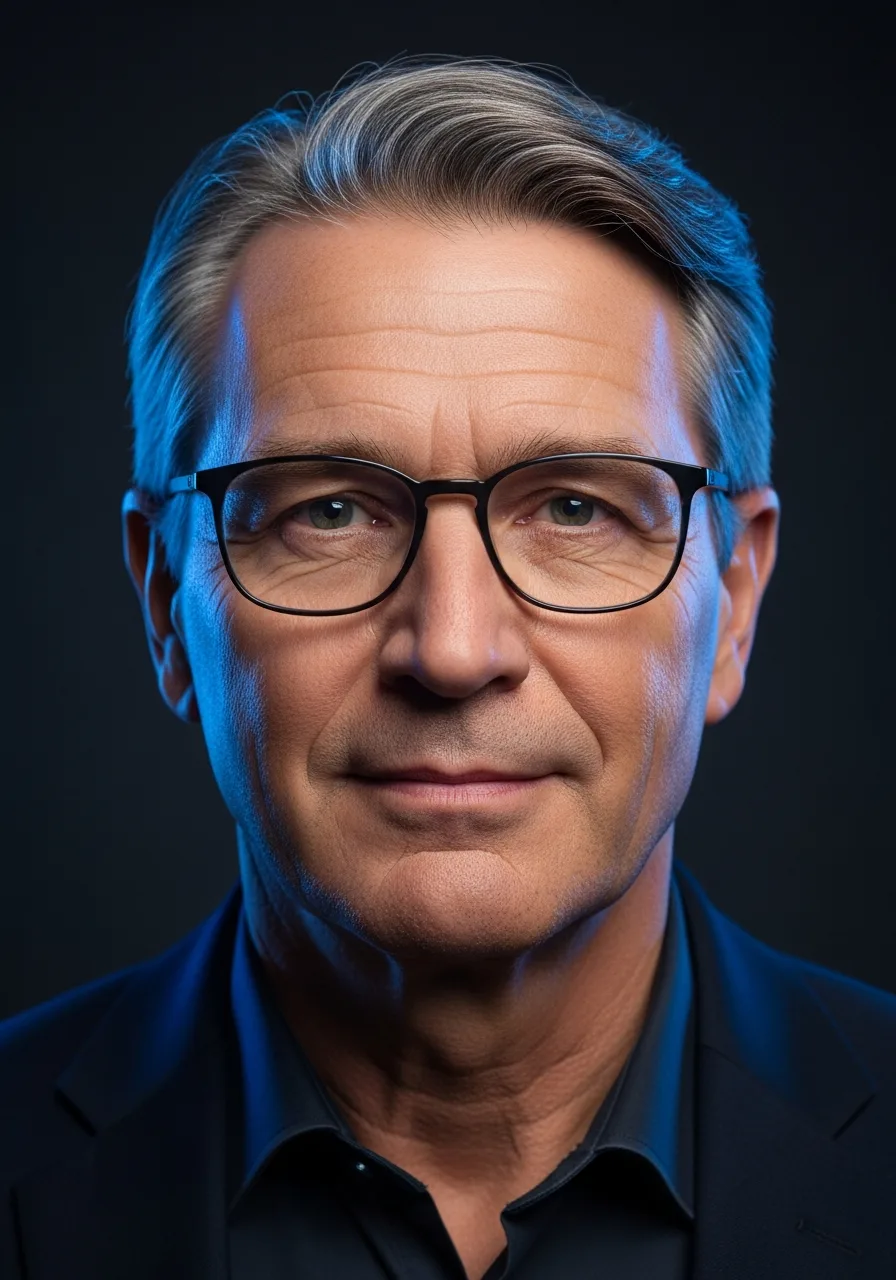 Portrait of Gerald, Compliance Checker AI specialist on the Eve CXO team
