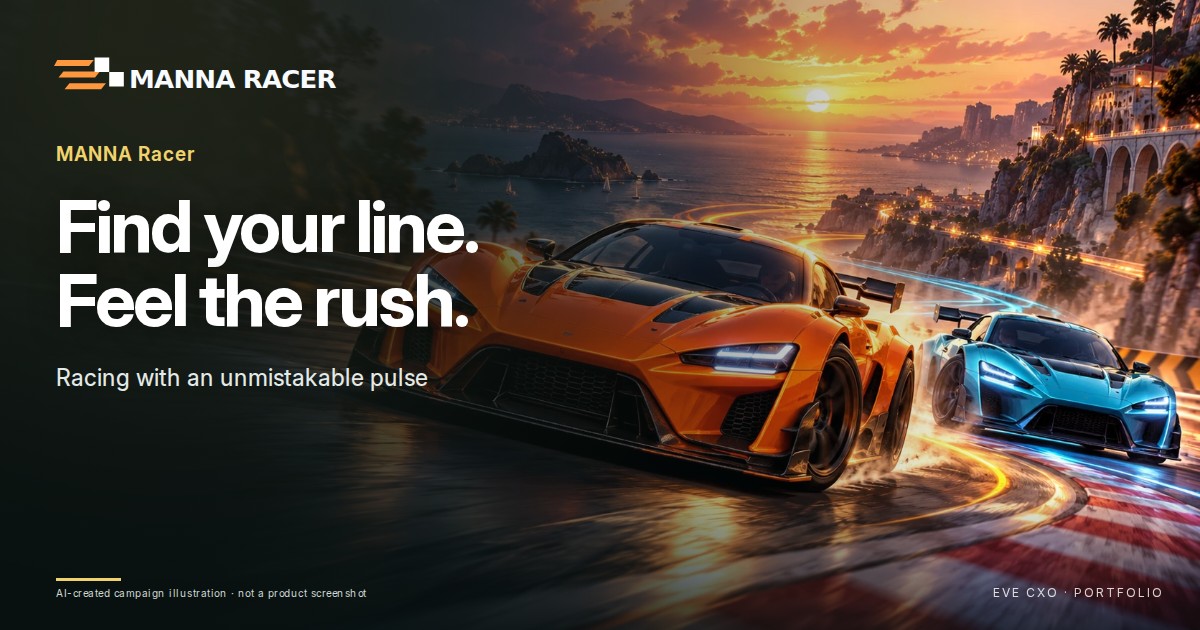 MANNA Racer — Find your line. Feel the rush. Racing with an unmistakable pulse.