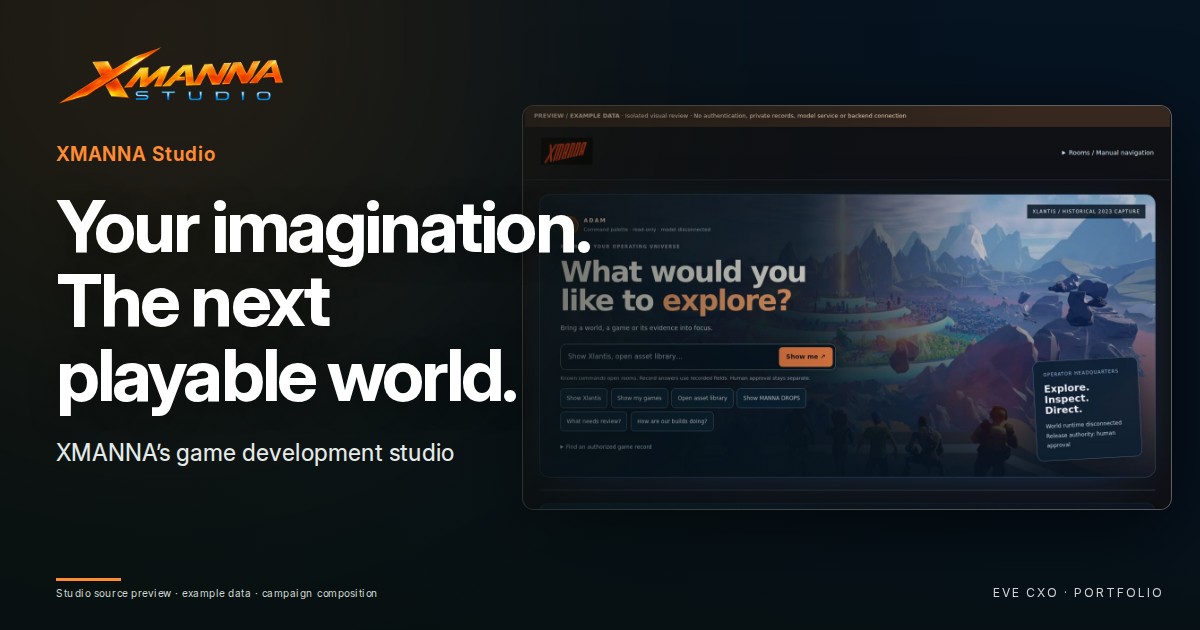 XMANNA Studio — Your imagination. The next playable world. XMANNA’s game development studio.